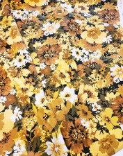 1960’s Yellow Floral Vtg House N Home Fabric Mid Century MCM picture