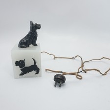 Antique Night Light with Scottish Terrier Camphor Glass Base 1920's Art Deco 6