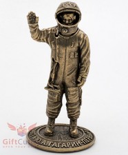 Bronze Figurine Of Cosmonaut Yuri Gagarin First Human In Space picture