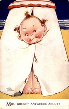 Bathing Baby Humor Valentine & Sons c1910s Vintage Postcard picture