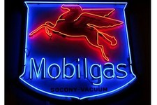 New Mobil Gas Flying Pegasus Neon Sign Lamp HD Vivid Printing Wall Decor 24