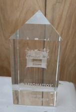  3D Laser Etched Crystal Custom Corporate Award  APPOMATTOX Oil Platform (Shell) picture