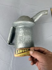 Vintage Lawson 1 Quart Galvanized Oil Can NYC PA Approved Q-10 Original Label picture