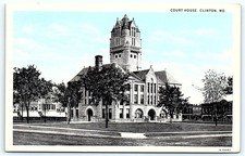 1934 Clinton MO Courthouse Postcard, Curt Teich, used picture