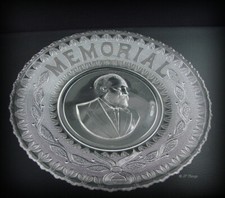 Garfield Memorial Glass Plate EAPG Campbell, Jones And Company Incredible Detail picture