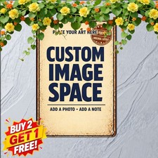 Custom UV Printed Metal Sign Personalized Photo Text Tin Plaque 8x12 picture