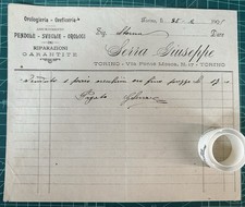 Rare Watchmaking Invoice SERRA Giuseppe-Via Ponte Mosca 17-Turin 1908 picture