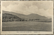 Golf Links and Rupert Mt Dorset Vermont Golf Course 1937 DB Postcard B845 picture
