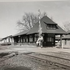 Vtg West Milton Railroad Depot Station Photo 4x5 B&W Gelatin Silver Original picture