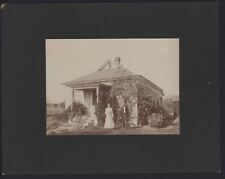 CABINET CARD PHOTO * Couple standing in front of House no names no location 7x9 picture