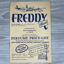 Vtg Paris France Brochure Rue Auber Freddy Perfume Price List Gift Guide Travel picture