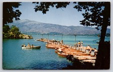 1953 Lake Pillsbury Resort CA Postcard Potter Valley Boating Mike picture