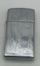 Vintage 1996 Zippo Slim Venetian Chrome Lighter Matching Insert E XII Engravable picture