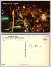 Standard Houston Texas City View at Night Postcard picture