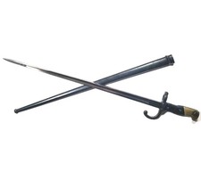 Antique 1881 M1874 Epeet St Etienne Arsenal French Navy  Bayonet w Scabbard picture