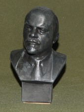 USSR Russian bust sculpture V. I. Lenin artwork metalwork picture