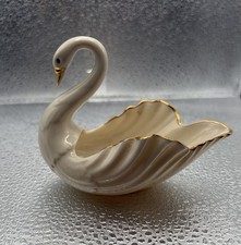 Lenox Porcelain Swan Figurine, Ivory Hand Decorated 24K Gold Trim Made USA picture