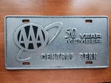 AAA 50 Year Member Central Pennsylvania Cast Aluminum License Plate picture