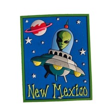 Vintage New Mexico Alien UFO Rubber Souvenir Magnet picture