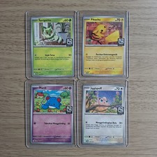 Set Of 4 Gyukaku Stamped 2nd wave Pikachu Promo Pokemon Indonesia picture