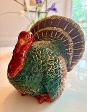 Vintage Turkey Figurine Fine Quality Ceramic Thanksgiving Fall Decor Centerpiece picture