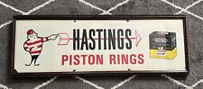Framed Hastings Piston Rings Plastic Light Panel Advertising Oil & Gas 39x14” 🪧 picture