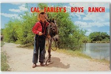 Cal Farley's Boys Ranch, Amarillo, Texas, Cowboy & Donkey 1960s Vintage Postcard picture