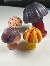 Vintage 1970s Mushroom  Psychedelic Wax Candles Lot Of 2 picture
