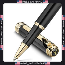 Luxury Brass Pen with Black Lacquer Finish and 24K Gold Plating picture