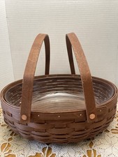 Longaberger 2012 Social Gathering Basket Round 14” Diameter w/ Plastic Protector picture