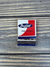Bestyet Fine Foods Vintage Red White Blue Standard Size Matchbook picture