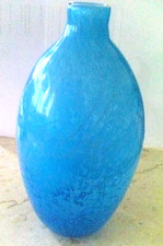 Clutha Style Studio Art Glass Blown Cerulean Blue 8