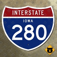 Iowa Interstate 280 highway route shield sign 1961 Davenport 28x24 picture