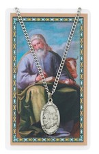 St. Luke Necklace with a LAMINATED Prayer Card picture