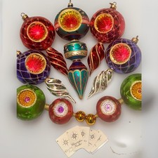 7 Christopher Radko Large Beautiful Christmas Ornaments With Tags picture
