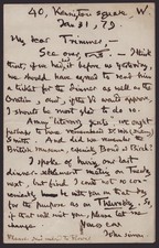 JOHN SIMON - AUTOGRAPH LETTER SIGNED 01/31/1879 picture