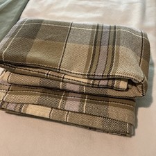 Vintage Ralph Lauren 100% Woven Cotton Tartan Olive Green Lavender Blanket Queen picture