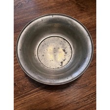 Old English Genuine Pewter Round Bowl 13 Windmill Hallmark Silver Gray Vintage picture