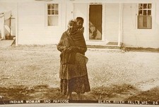 1948 RPPC - Indian Woman & Papoose - Black River Falls, Wisconsin ~ #-8436 picture