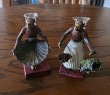 Vintage Pair Petites Choses Figural Monkey Bud Vases 5.5