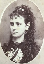 1870’s Antique CDV PHOTO Young Pretty Lady Girl Elegant Hillsdale Michigan picture