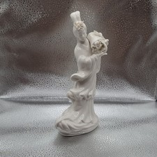 Vintage Chinese Blanc de Chine Porcelain Lady Figurine Holding Flower Basket picture