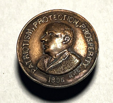 Vintage Antique President William McKinley Brass Button-Cufflink. Rare. Campaign picture