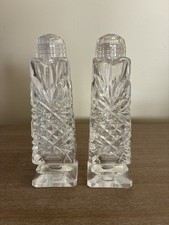 VINTAGE WEST GERMANY LEAD CRYSTAL SALT PEPPER SHAKERS 1960s W/ ORIGINAL LABEL picture