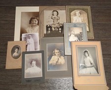 Antique Cabinet Cards 1800s 1900s Cute Child Teenage Girls LOT OF 9 Nine PHOTOS picture