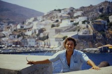 c1970's Kodachrome 35mm Slide, Hydra Island Greece, Harbor Town Mediterranean picture