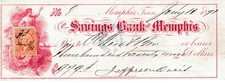 Jan. 1871 Jefferson Davis SIGNED CHECK Civil War FULL SIGNATURE Savings Bank Mfs picture