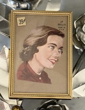 Vintage 1950s / 1960s Small Brass Picture Frame w/ Original Insert picture