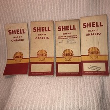 4 Vintage 1958,60,61 Shell  Oil Gas Service Station Travel Road Map Minnesota picture