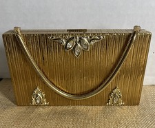 VTG Evans 1930’s Ladies Minaudière Compact Case Purse Cluch w/Rhinestones-720 picture